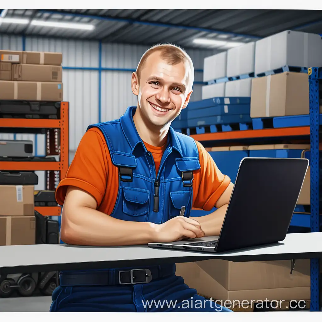 Joyful-Russian-Warehouse-Worker-Managing-Freight-Auto-Service-Online