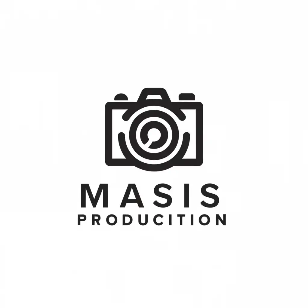 a logo design,with the text "MASIS PRODUCTION", main symbol:CAMERA,Минималистичный,be used in Некоммерческая industry,clear background