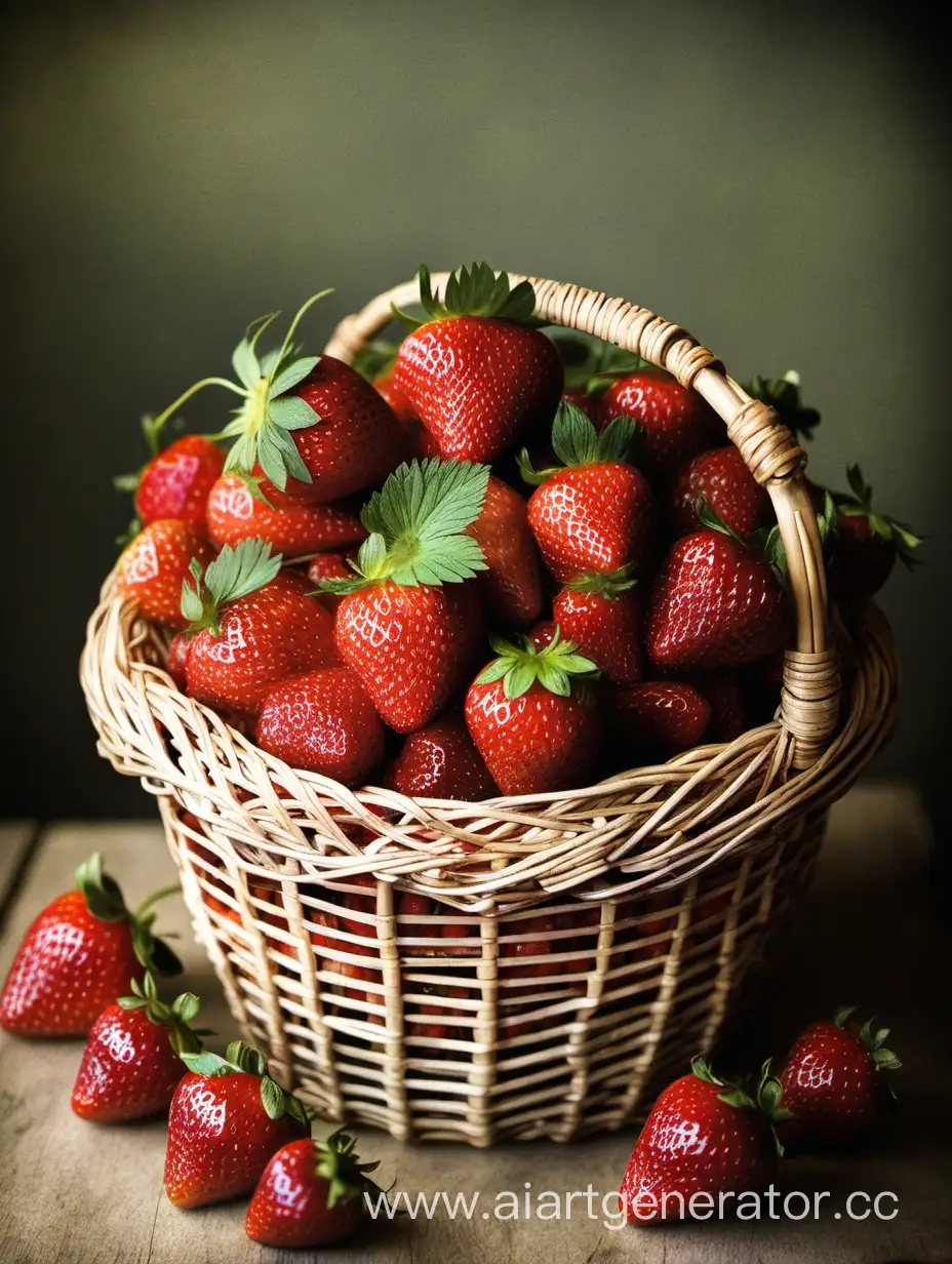 Basket-of-Fresh-Strawberries-Delicious-and-Nutritious
