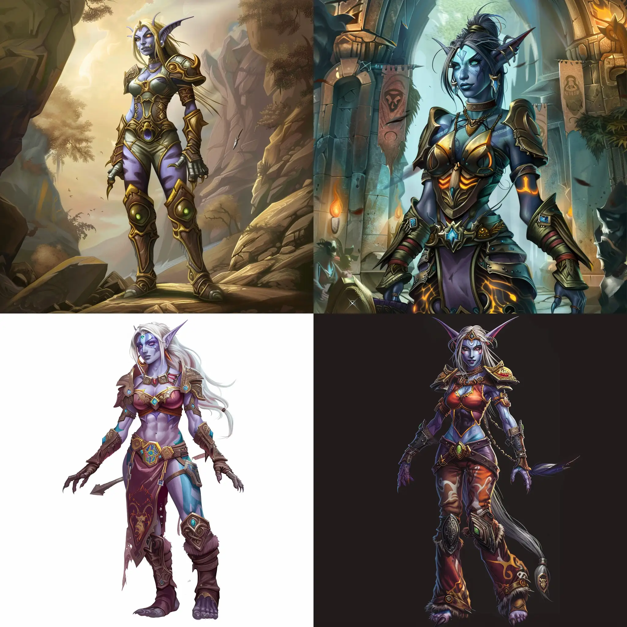 World of Warcraft Female Draenei art, full body view