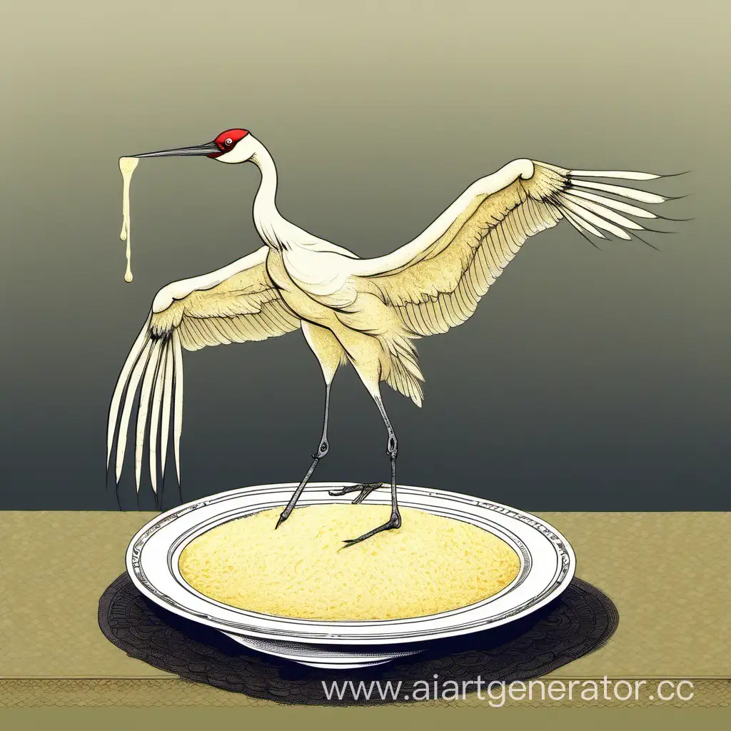 Graceful-Crane-Enjoying-Semolina-Porridge-Feast