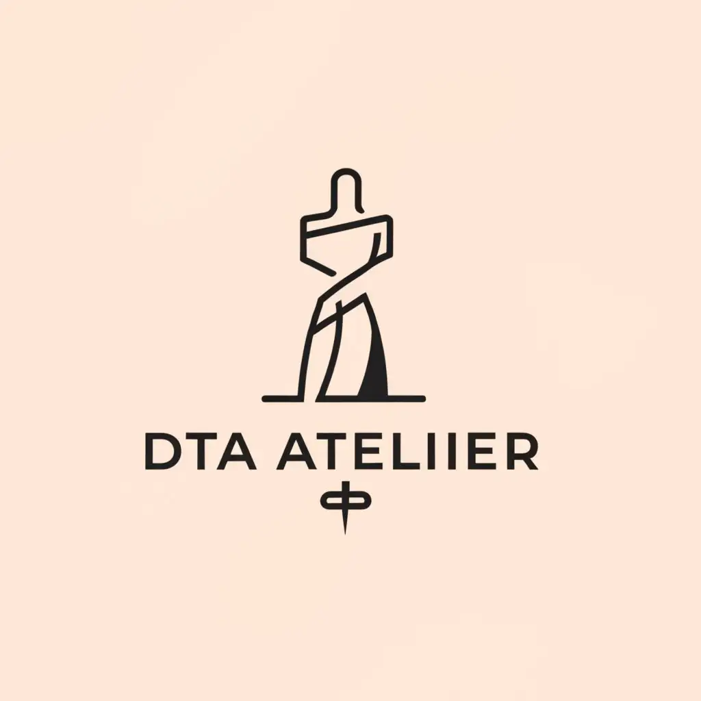 a logo design,with the text 'DTA ATELIER', main symbol:MANNEQUIN,Moderate, be used in tailor industry, clear background