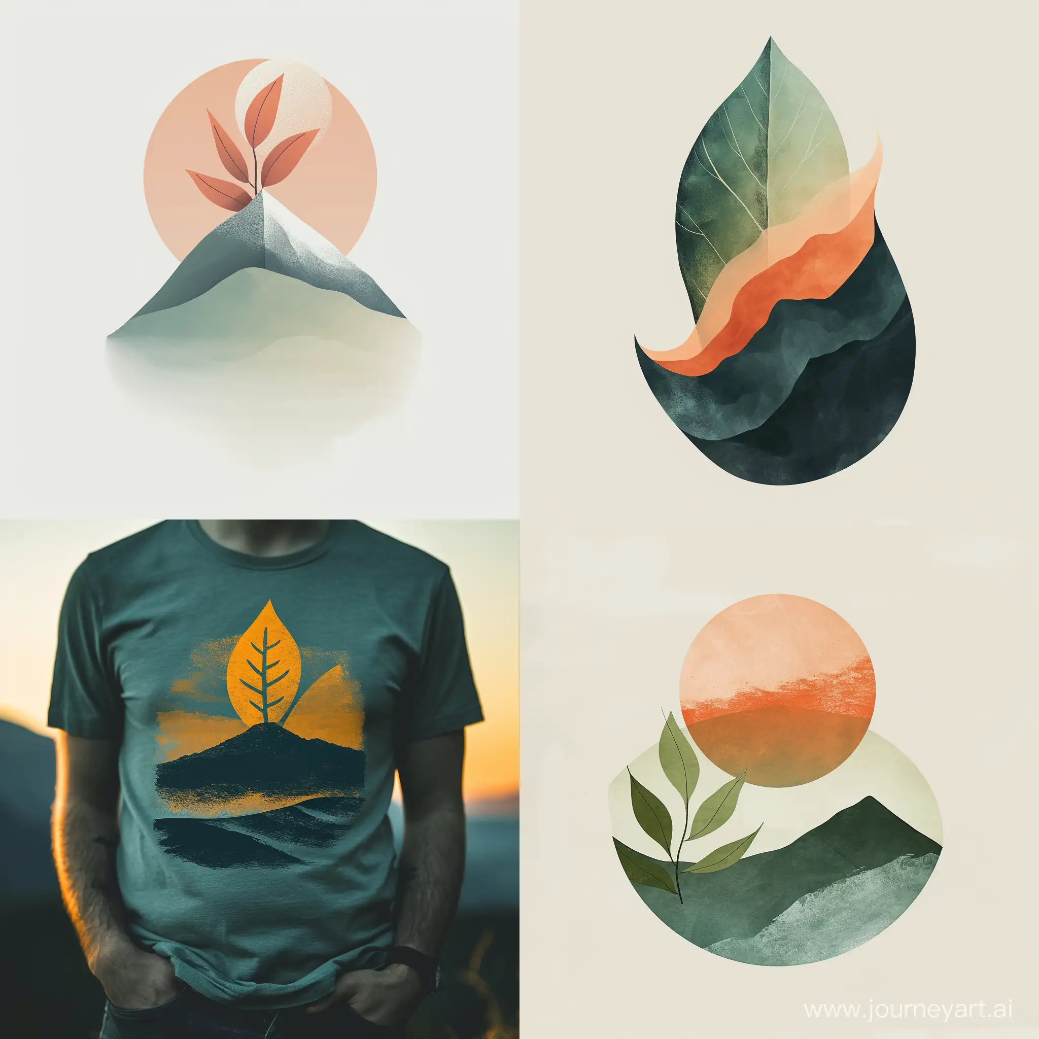 NatureInspired-Minimalist-TShirt-Design-with-Leaf-Wave-Element