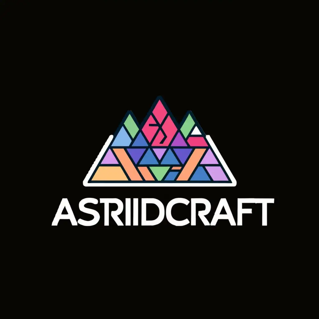 a logo design,with the text "AstridCraft", main symbol:origami mountains retro,Moderate,be used in Technology industry,clear background