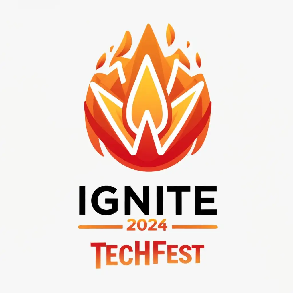 logo, IGNITE, with the text "IGNITE 2024 TECHFEST", typography