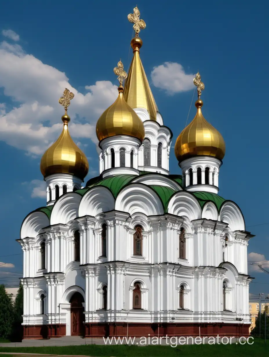 Orthodox church of ancient Russian architecture from the 14th-15th-16th centuries. In the spirit of the Assumption Cathedral in Vladimir, the Dmitrievsky Cathedral in Vladimir.