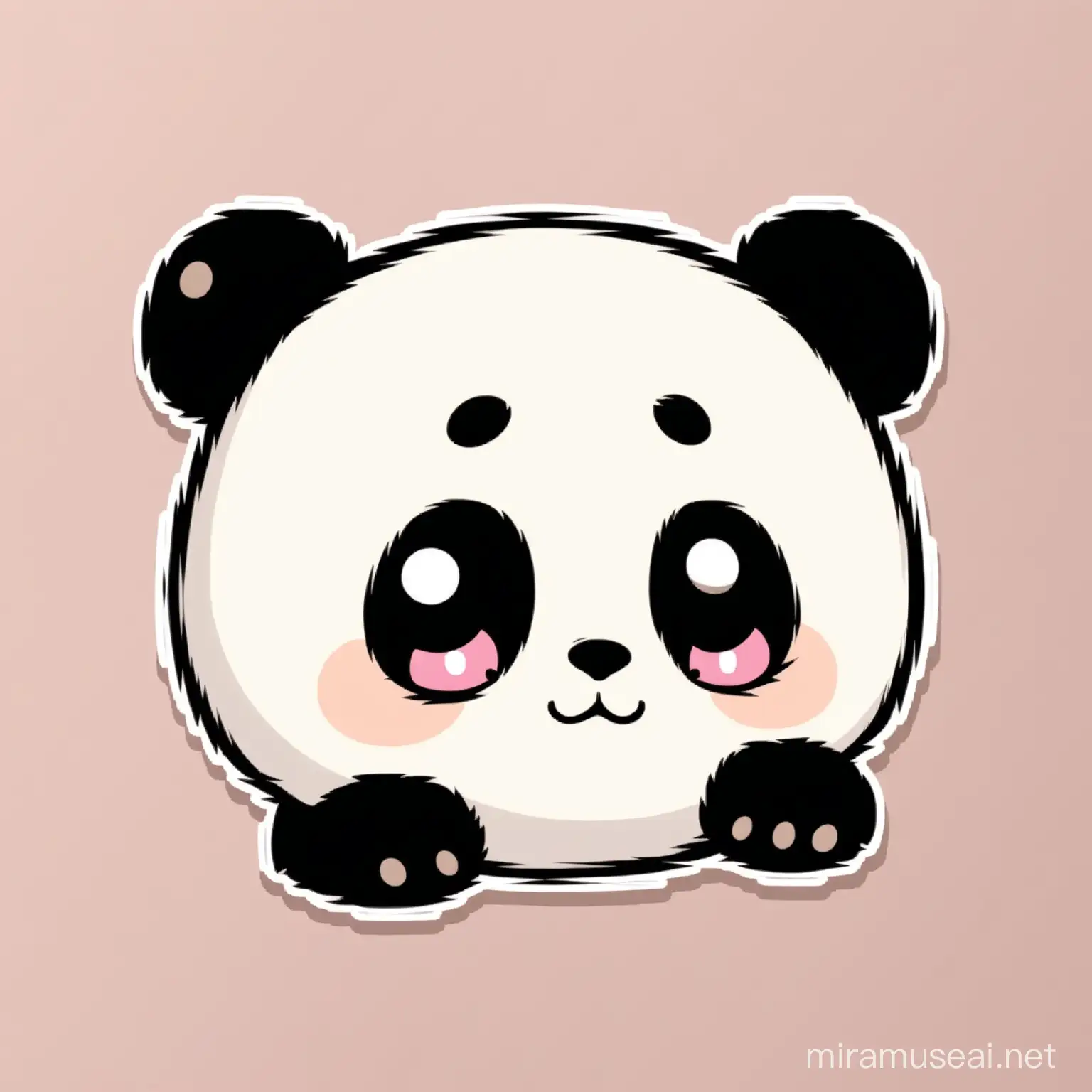 Adorable Anime Panda Bear with Shiny Eyes Peekers Decal