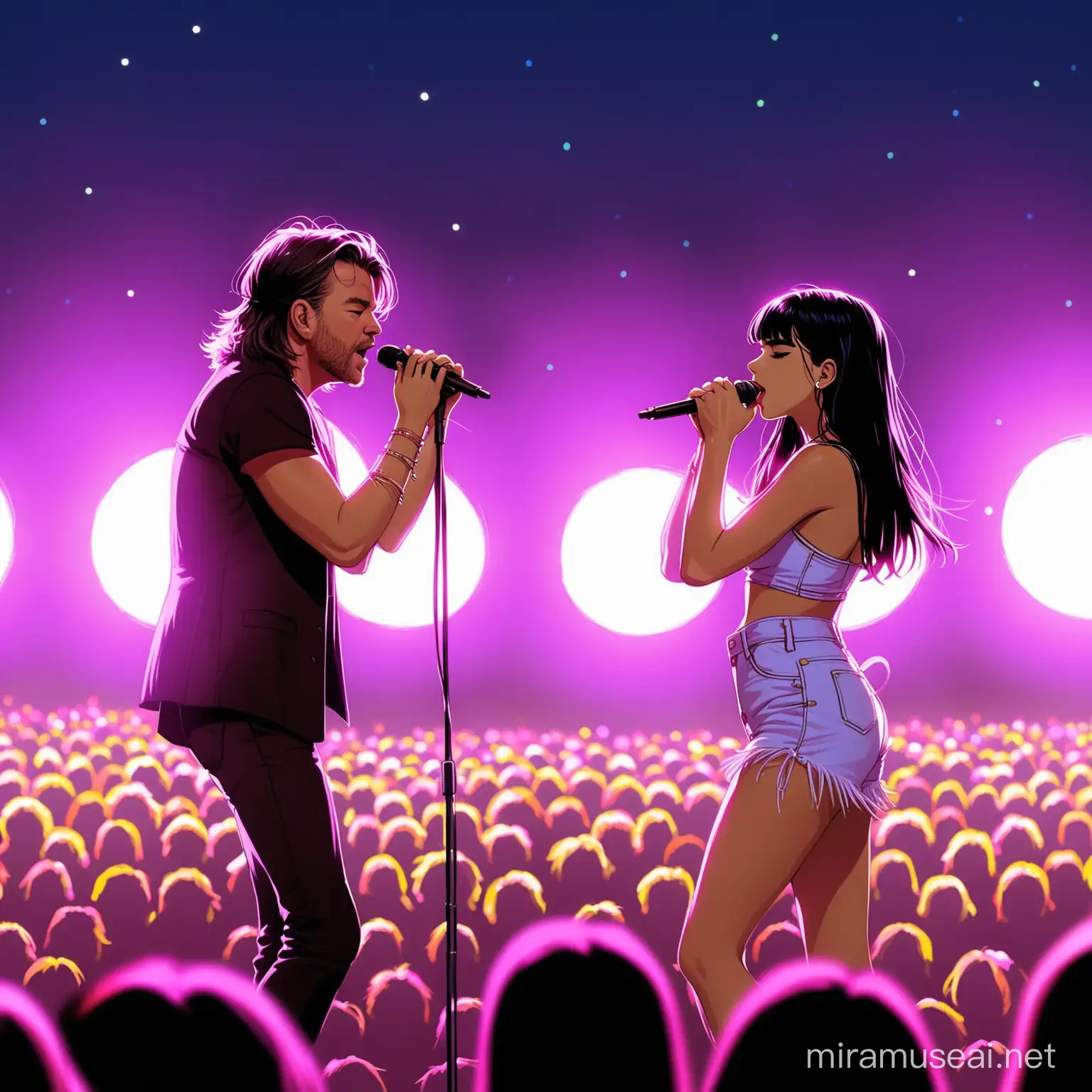 Iconic Night Performance Young John Mellencamp and Dua Lipa at Woodstock