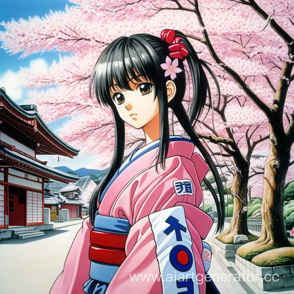 Sakura-Warrior-Girl-in-90s-Anime-Style-from-Kioshima-Japan
