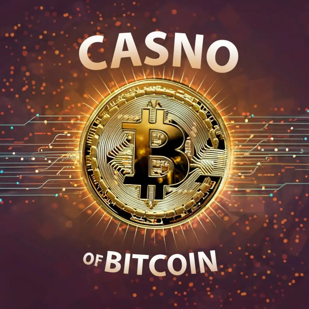 logo, Bitcoin, with the text "Casino of Bitcoin", typography