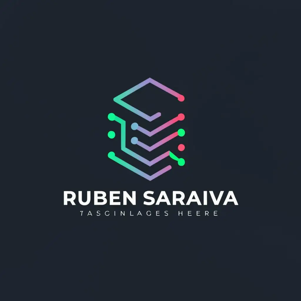 a logo design,with the text "Ruben Saraiva", main symbol:Computer server,Moderate,be used in Technology industry,clear background