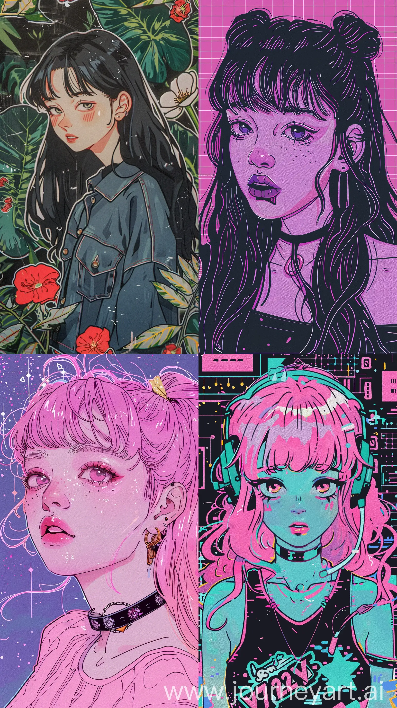 Y2K-Aesthetic-Anime-Sticker-Design-with-Vibrant-Colors