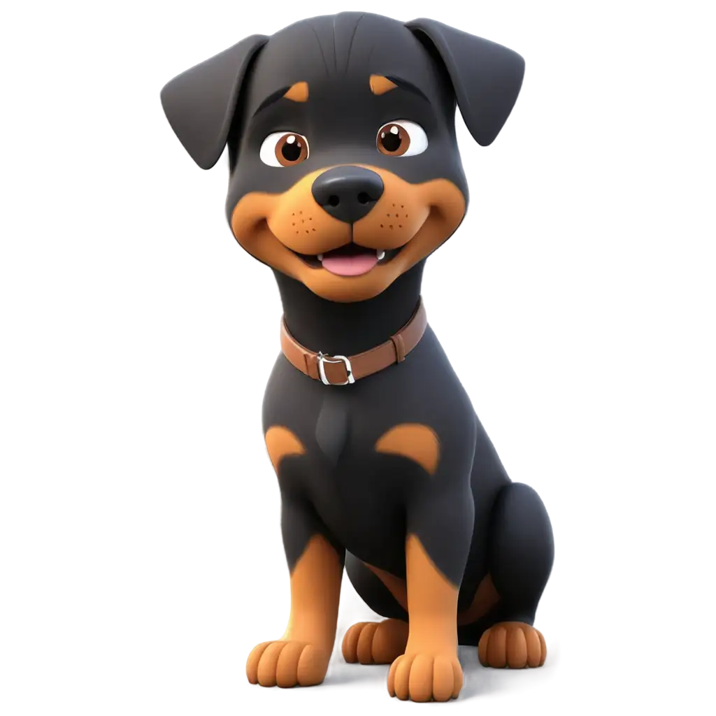 cute Rottweiler puppy cartoon 3d