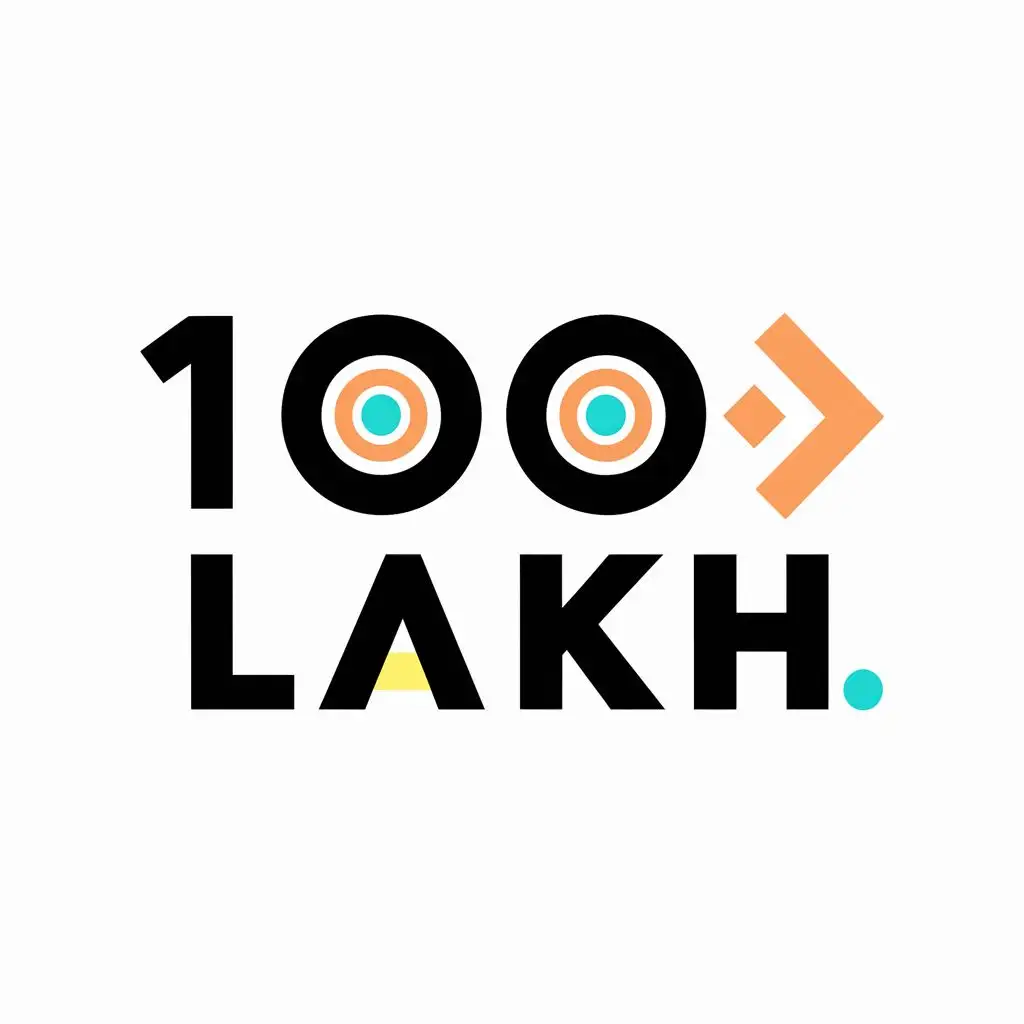 logo, 100, with the text "100Lakh", typography, be used in Finance industry