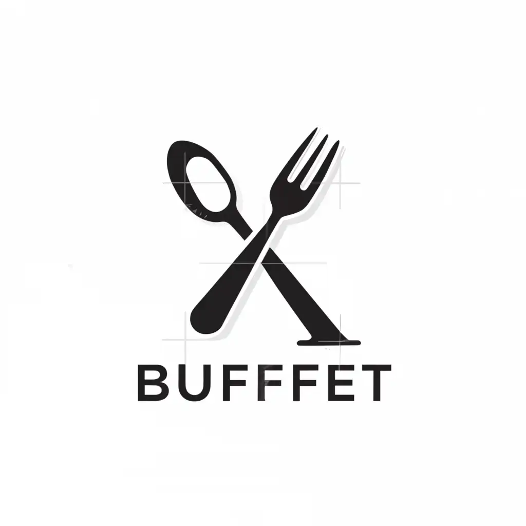 a logo design,with the text "Buffet", main symbol:Spoon and fork,Moderate,be used in Restaurant industry,clear background