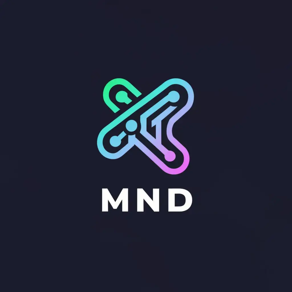 a logo design,with the text "MND", main symbol:Logos related to IT,complex,be used in Technology industry,clear background