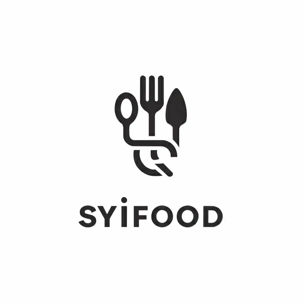 a logo design,with the text "Syifood", main symbol:Simple,Minimalistic,clear background