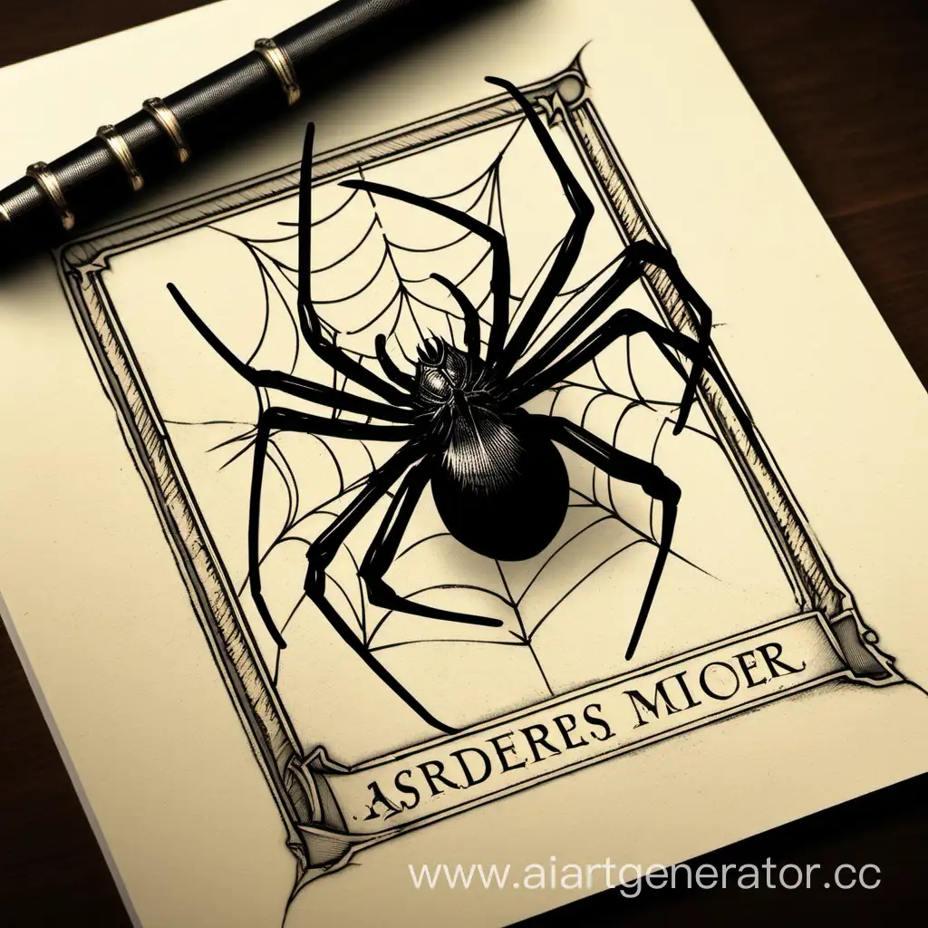 Create a bookplate with a spider