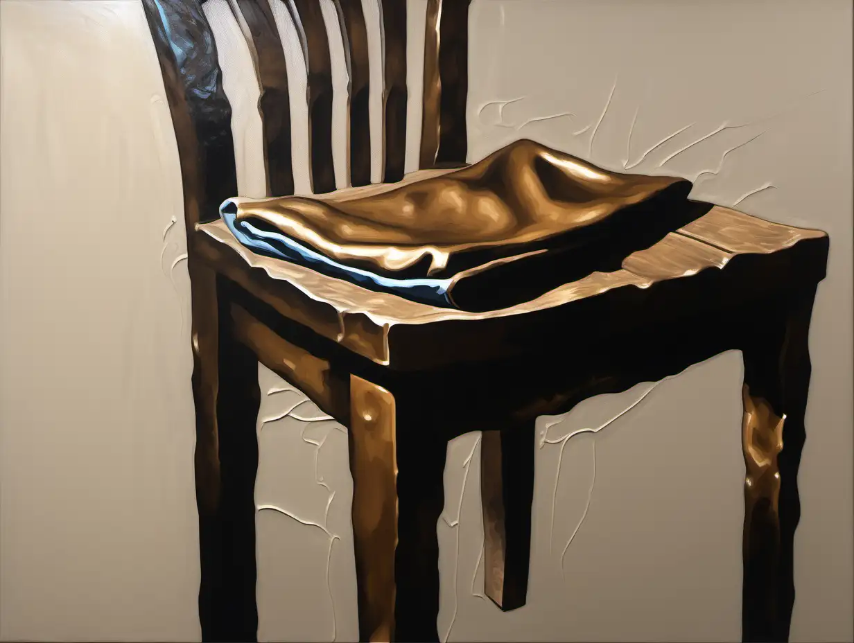 Bronze Briefs Artfully Adorned on a Wooden Chair