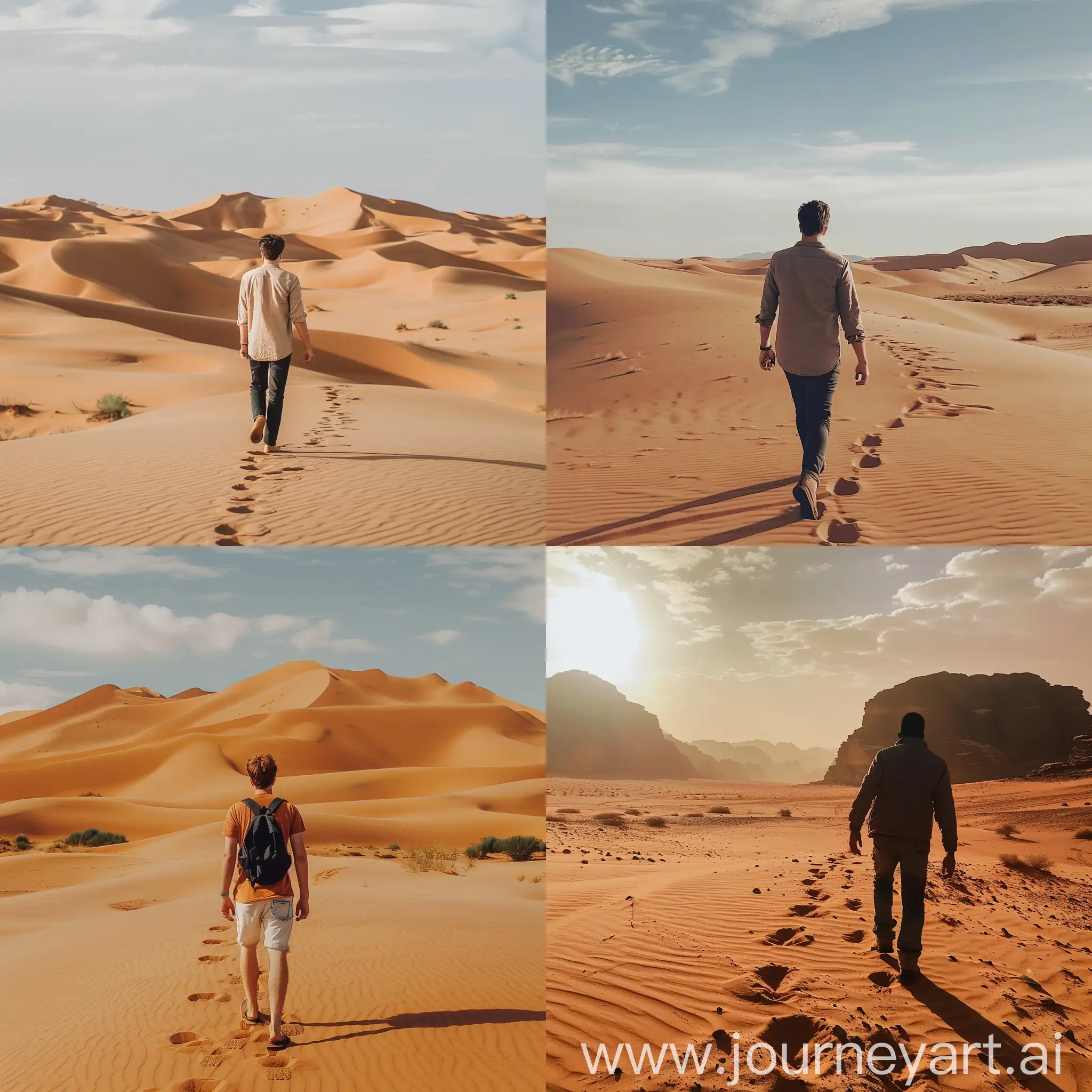 Solitary-Journey-Man-Walking-Through-Desert-Landscape