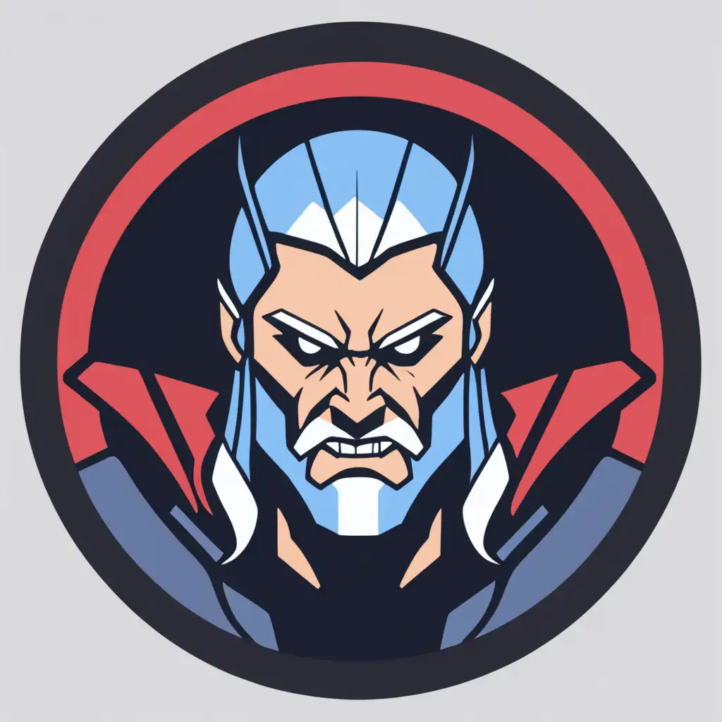 evil version of thor in a circle icon