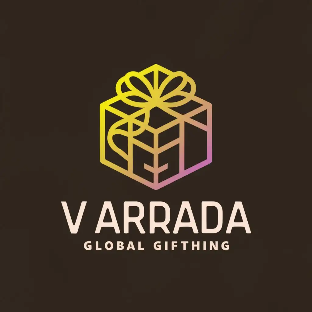 a logo design,with the text "varada global gifting", main symbol:gift,complex,clear background