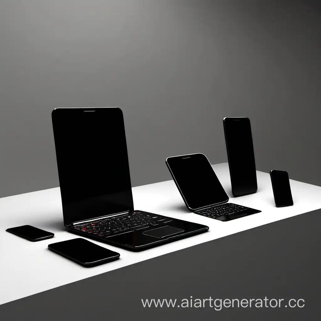 Sleek-Black-Phone-and-Laptop-Modern-Devices-in-Stylish-Harmony