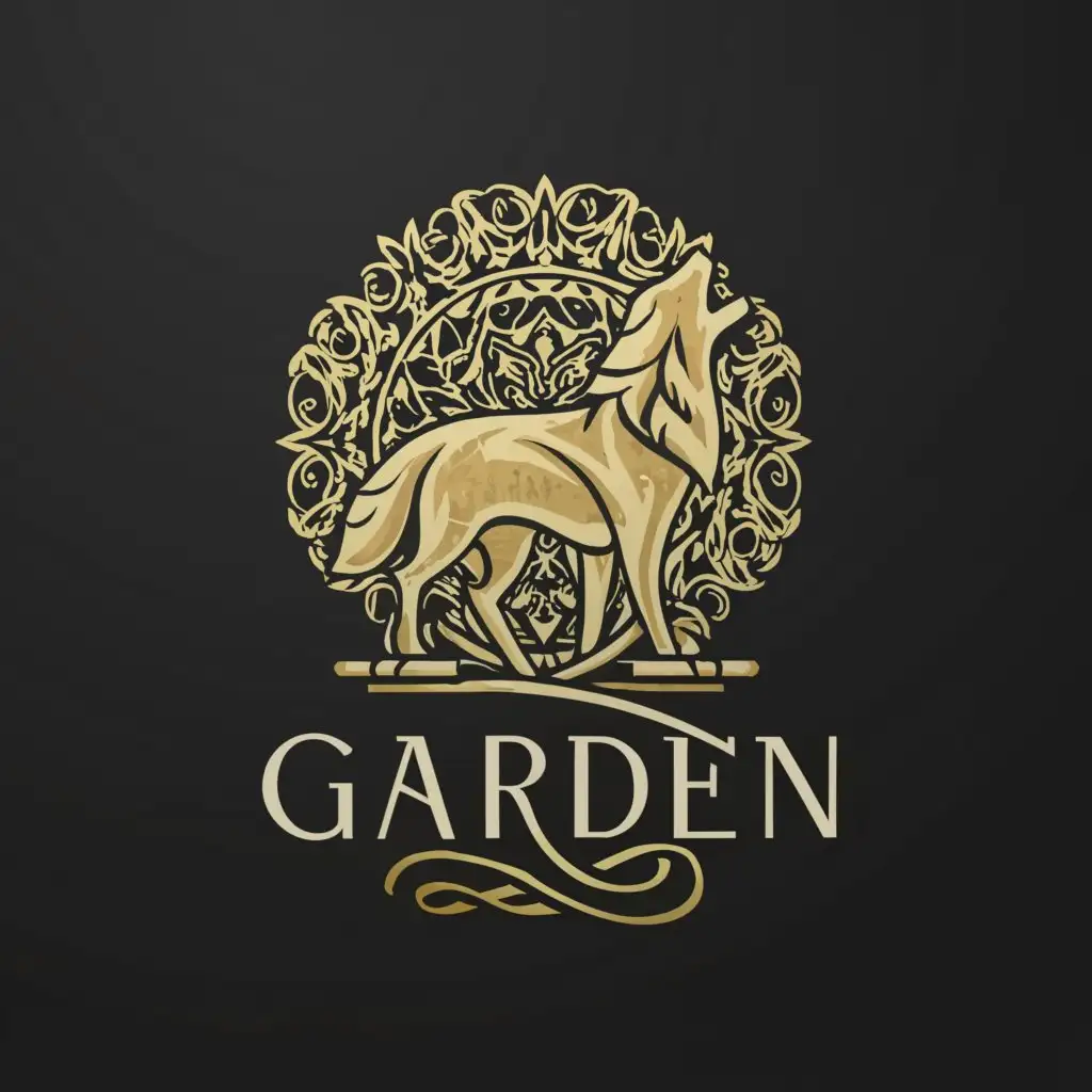 LOGO-Design-For-Garden-Majestic-Lone-Wolf-with-Intricate-Design-on-Clear-Background