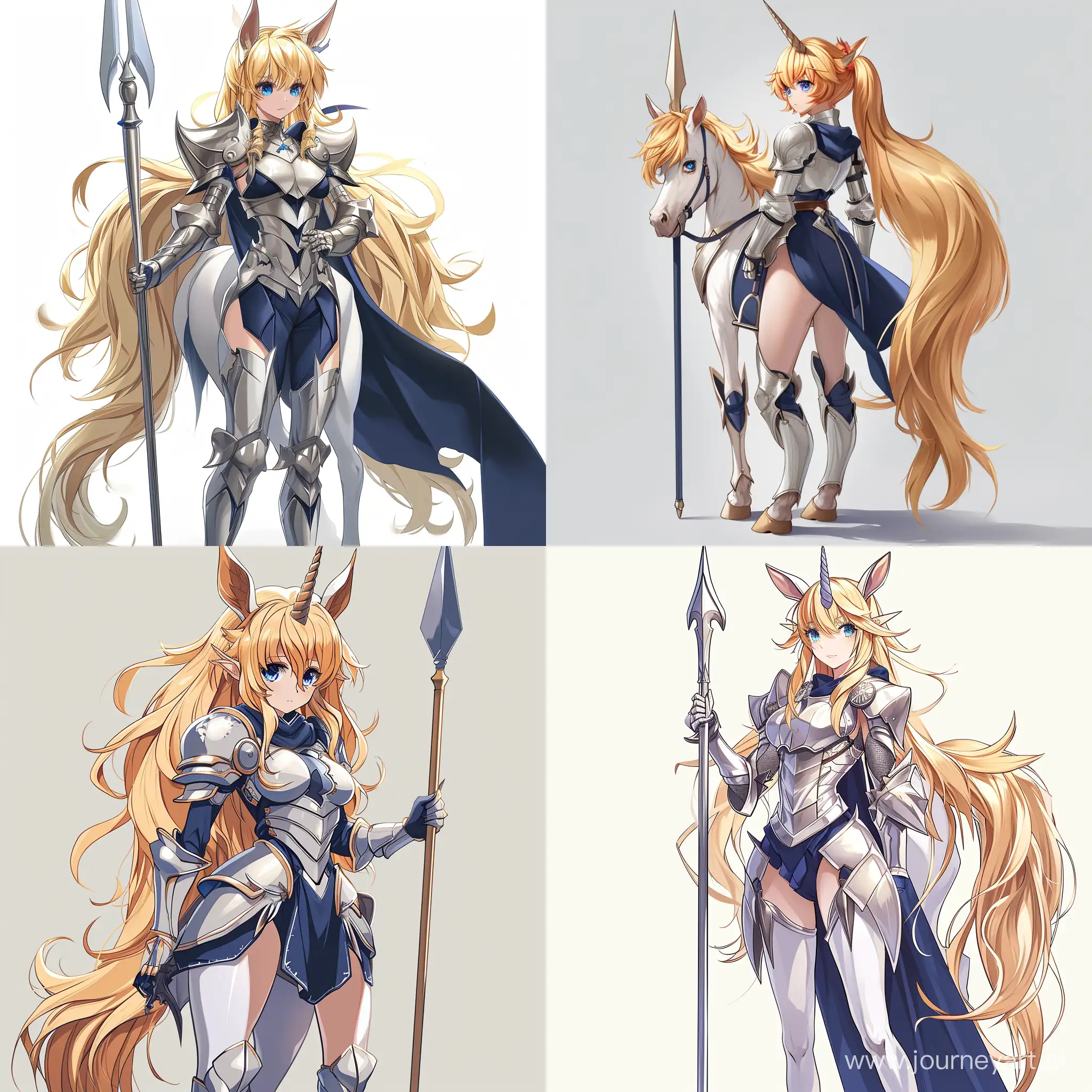 Beautiful-Knight-Centaur-with-Golden-Blonde-Ponytail-and-Spear