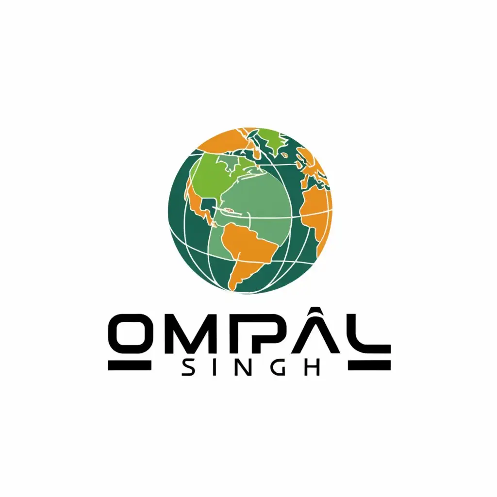 a logo design,with the text 'ompal singh', main symbol:earth,Moderate, clear background slogan add'your side, our trust: towards success together.'