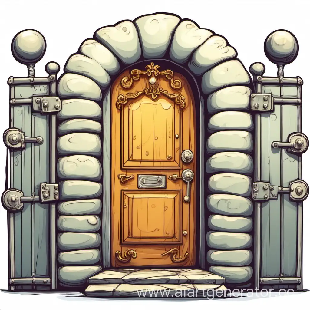 Whimsical-MunchkinStyle-Door-to-Apartment-26-on-a-Clean-White-Background