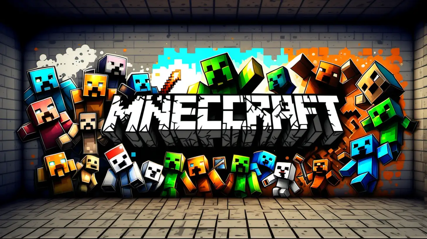 Colorful Graffiti Wallpaper Inspired by Minecraft