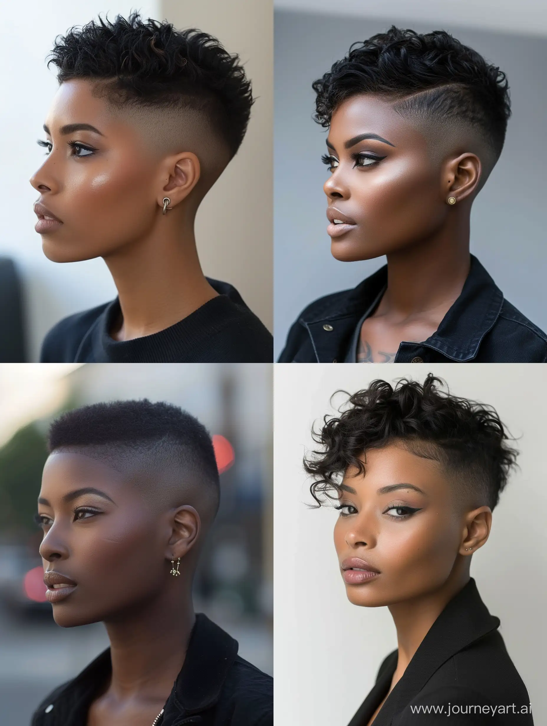 Bold Black Women with Short Pixie Haircut in 2024 Midjourney Prompt