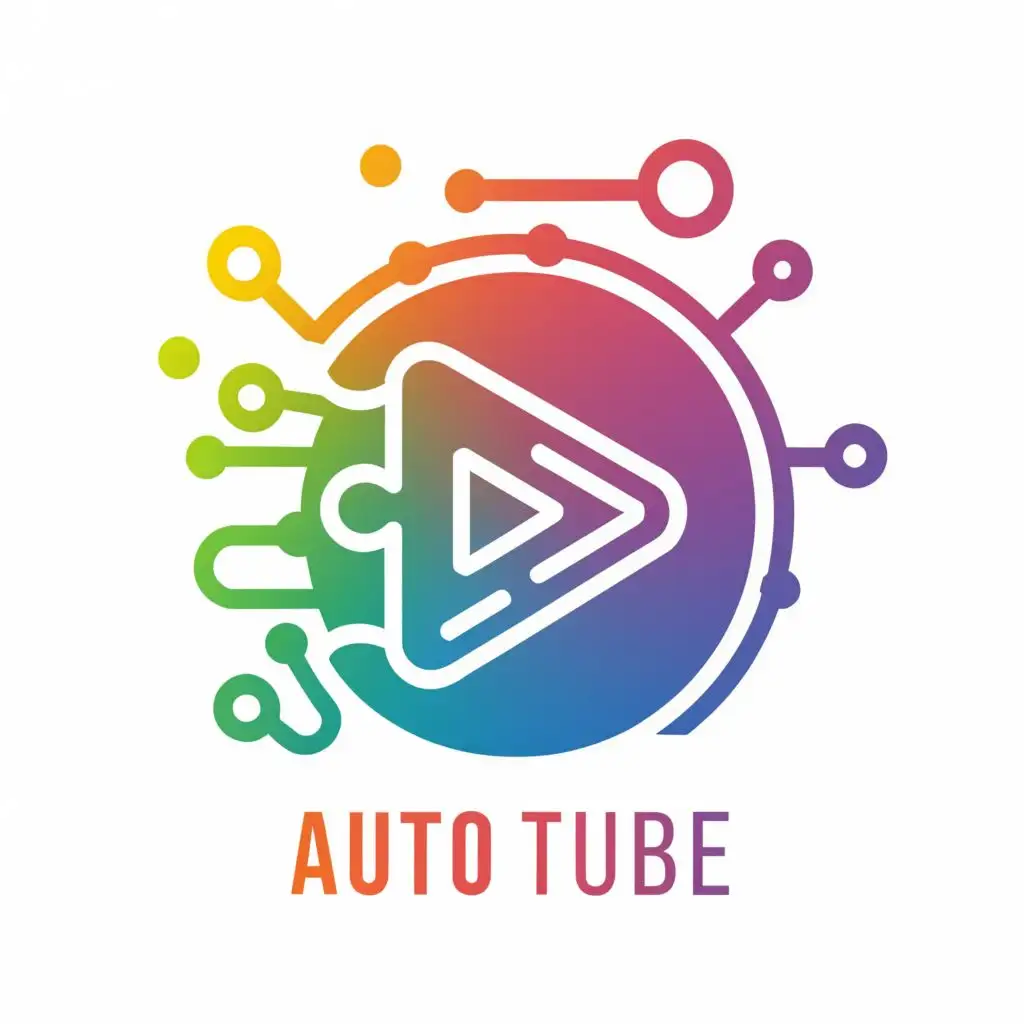 logo, Play Button, with the text "Auto Tube", typography, be used in Technology industry