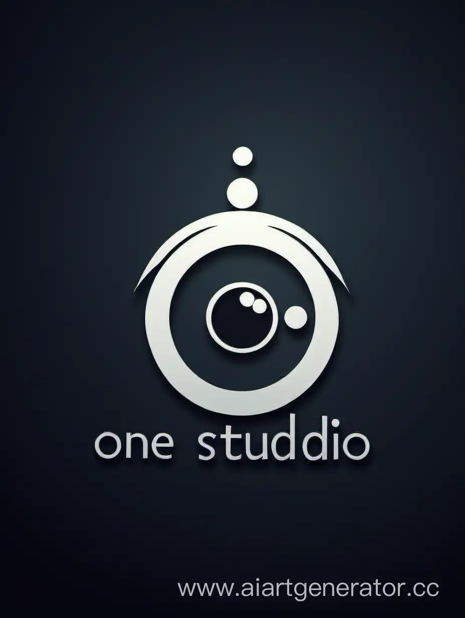 Elegant-Round-Logo-Design-for-ONE-STUDIO-Featuring-a-Camera-and-Photography-Elements
