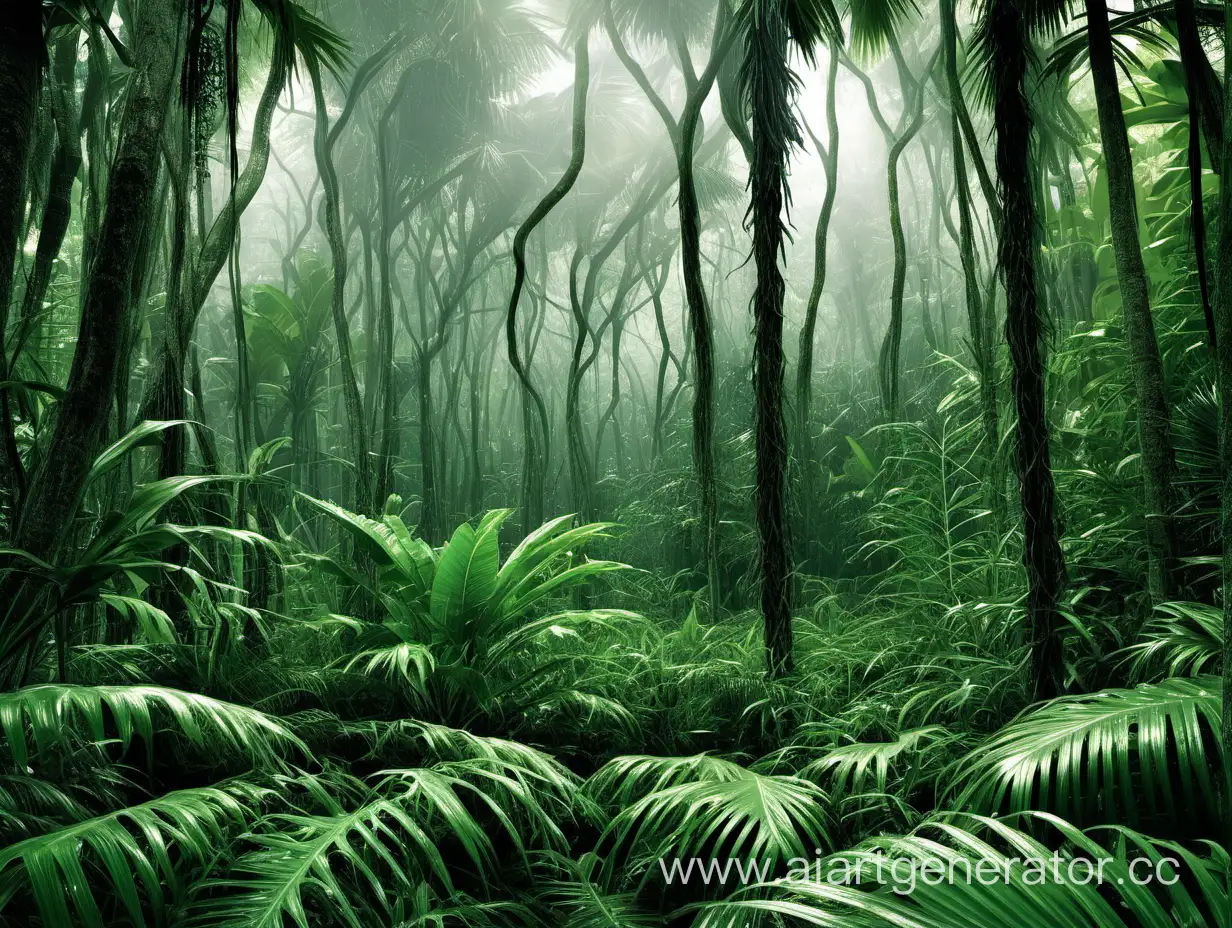 тропический зелёный лес