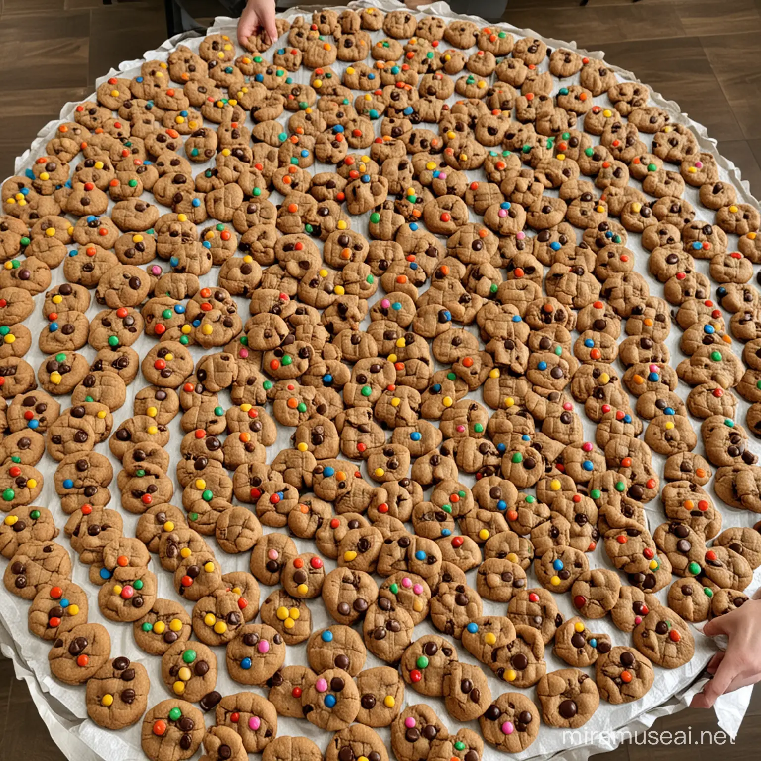 a table with over 100 cookies on it
