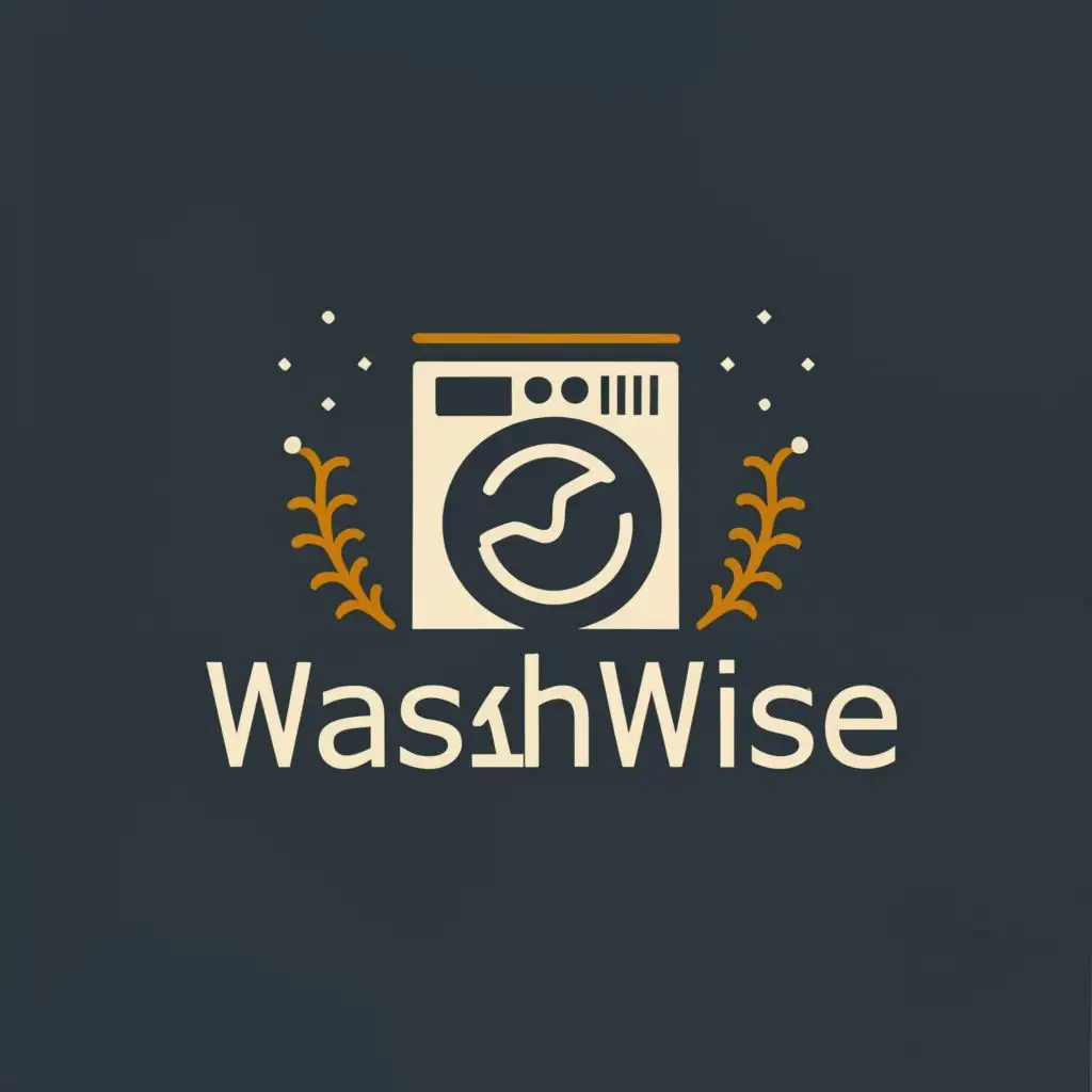 logo, washing machine, frequency, minimalism, scandi, with the text "WashWise", typography, be used in Home Family industry