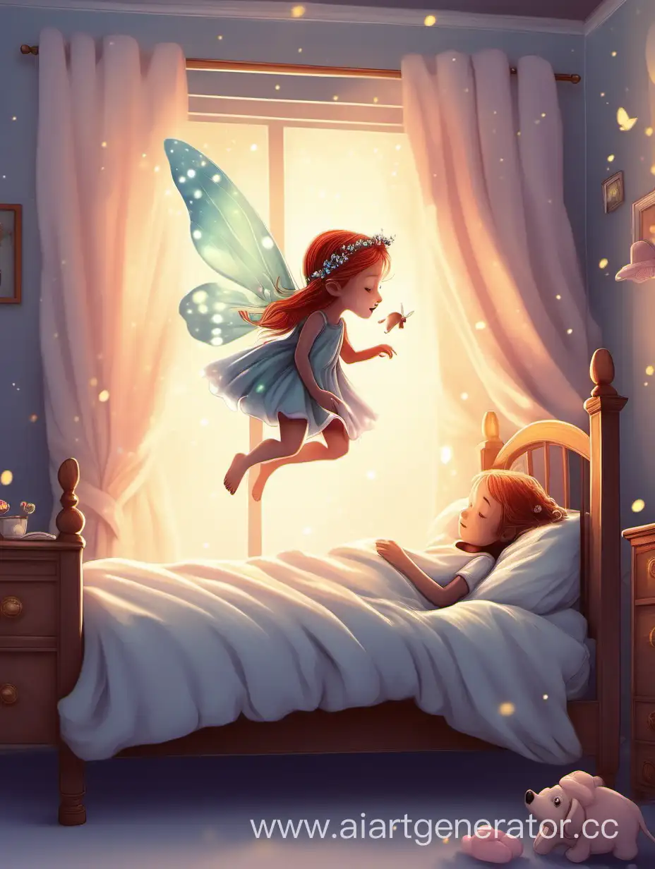 Little-Fairy-Flying-Over-Sleeping-Girl
