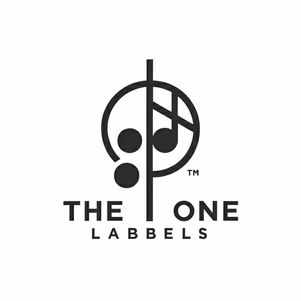 a logo design,with the text "The one labels", main symbol:Music,Moderate,be used in Entertainment industry,clear background