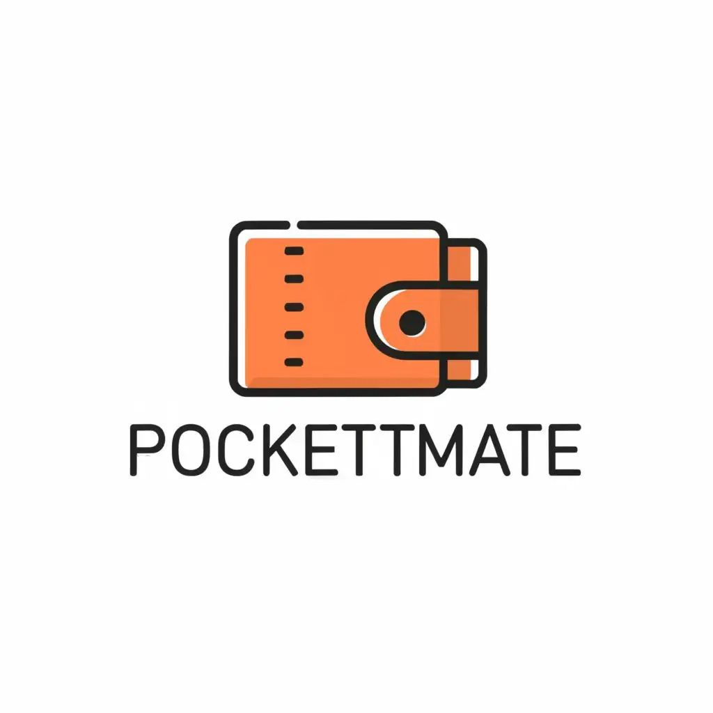 logo, wallet, with the text "PocketMate", typography, be used in Finance industry