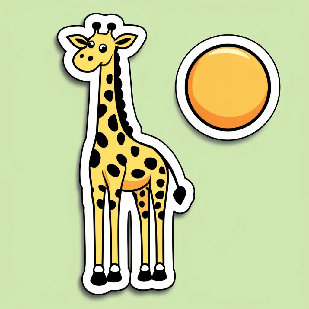 simple, sticker looking, clip art, giraffe 

