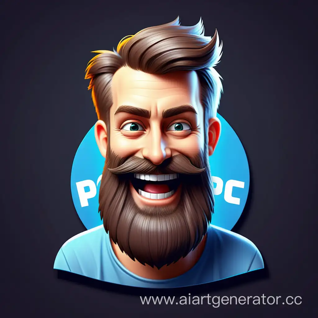 Логотип "Happy PC" с бородой