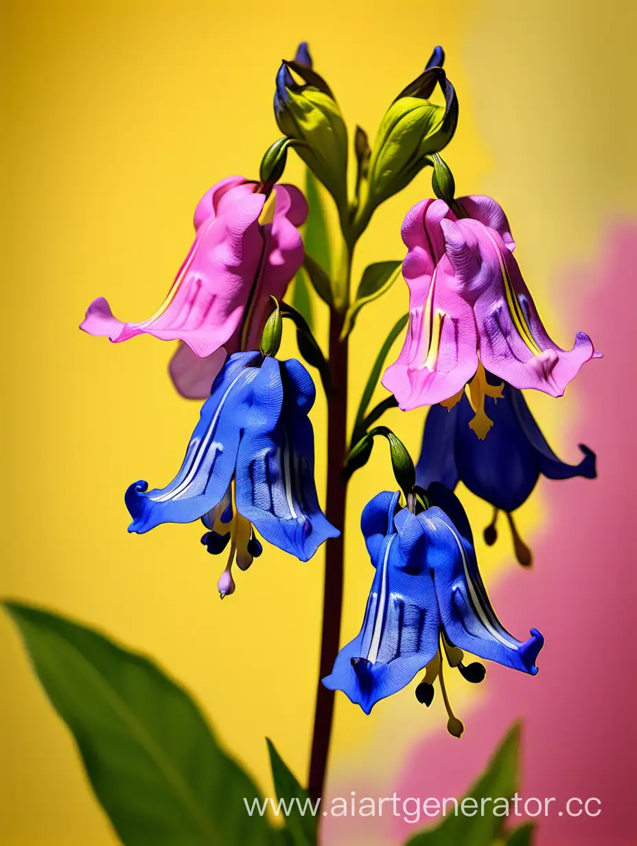 Vibrant-Virginia-Bluebells-Flower-Blossoming-in-Yellow-and-Pink-Harmony