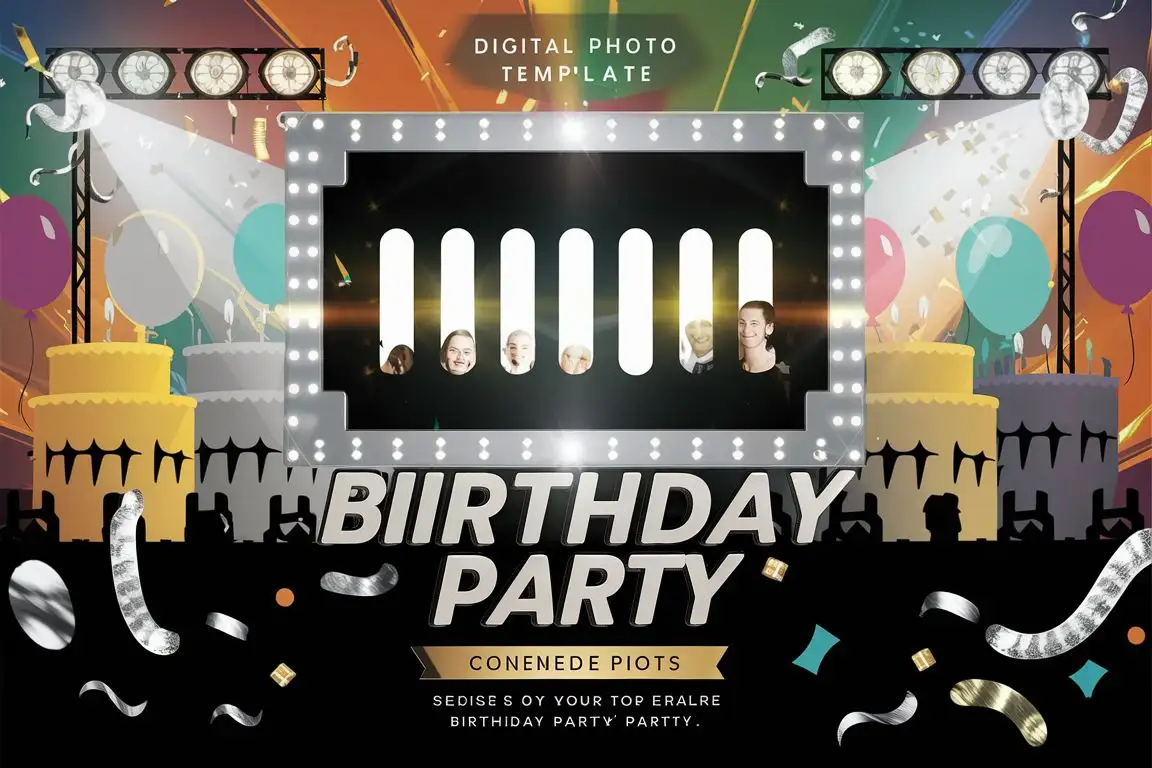 Vibrant Birthday Party Photo Template with Energetic Atmosphere