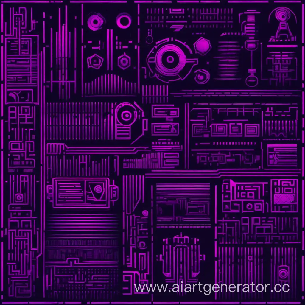 Cyberpunk-Pattern-with-NeonLit-Cityscape-and-Futuristic-Elements