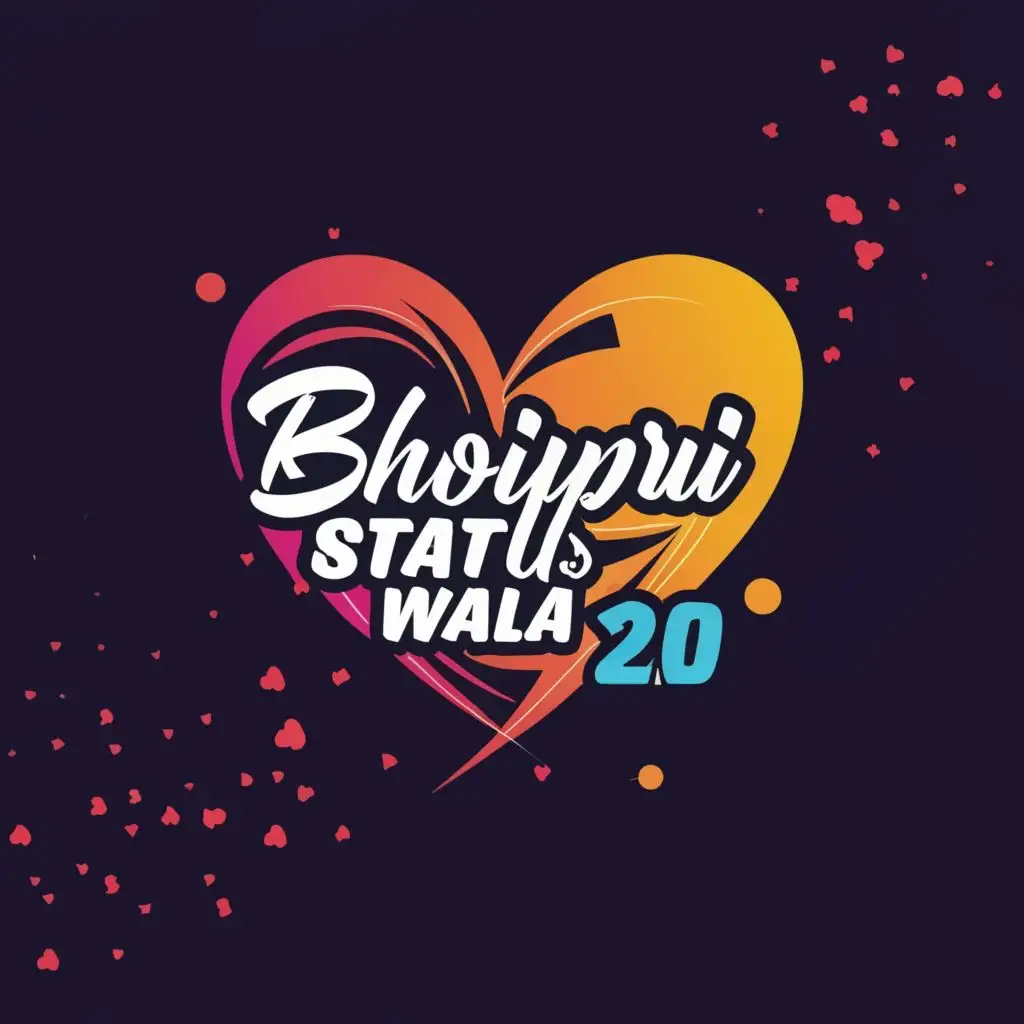 logo, A Heart, with the text "Bhojpuri Status Wala 2.0", typography, be used in Entertainment industry