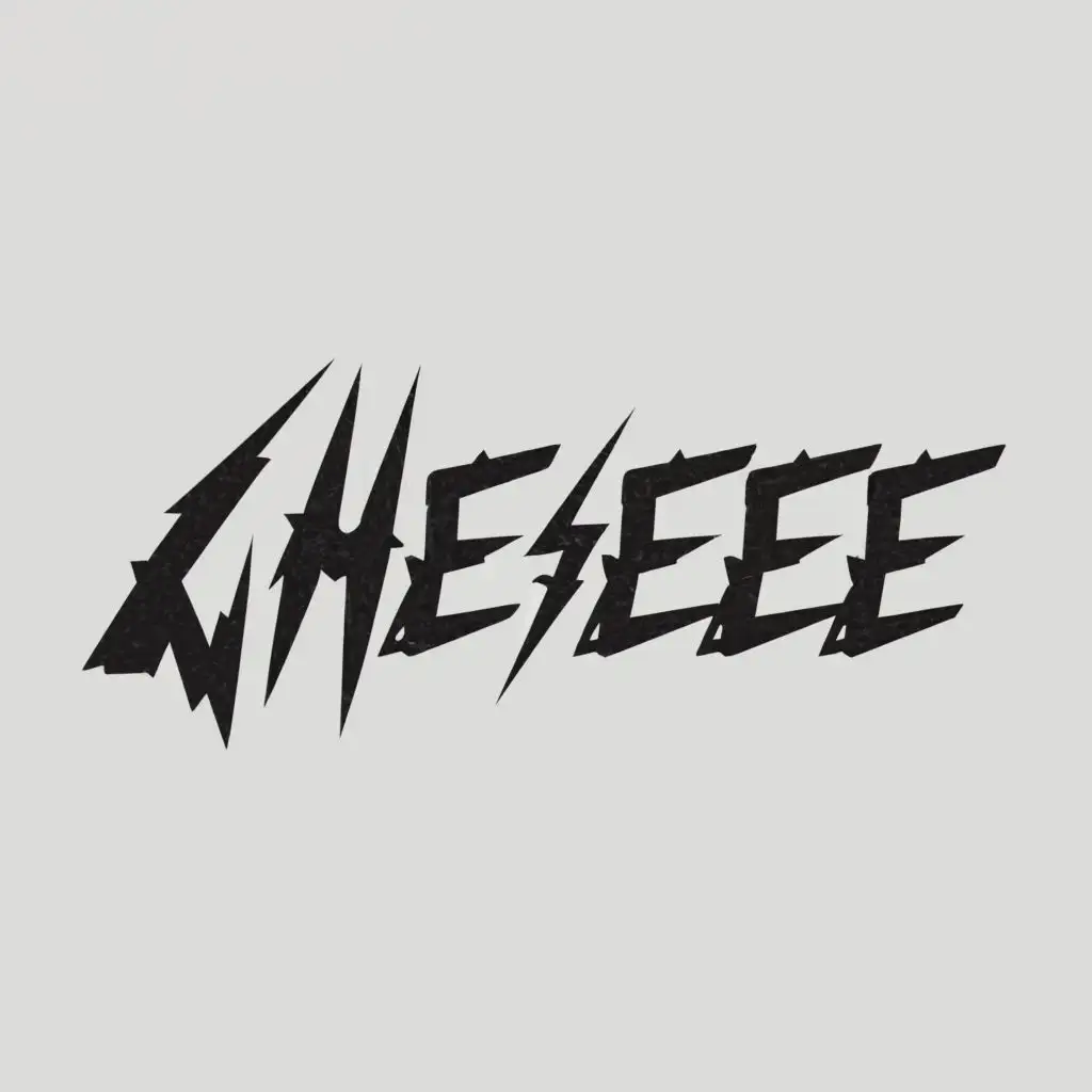 a logo design,with the text "CHEZEE", main symbol:deathcore style, thin spiky lines, black and white colors, only text "CHEZEE",Minimalistic,clear background