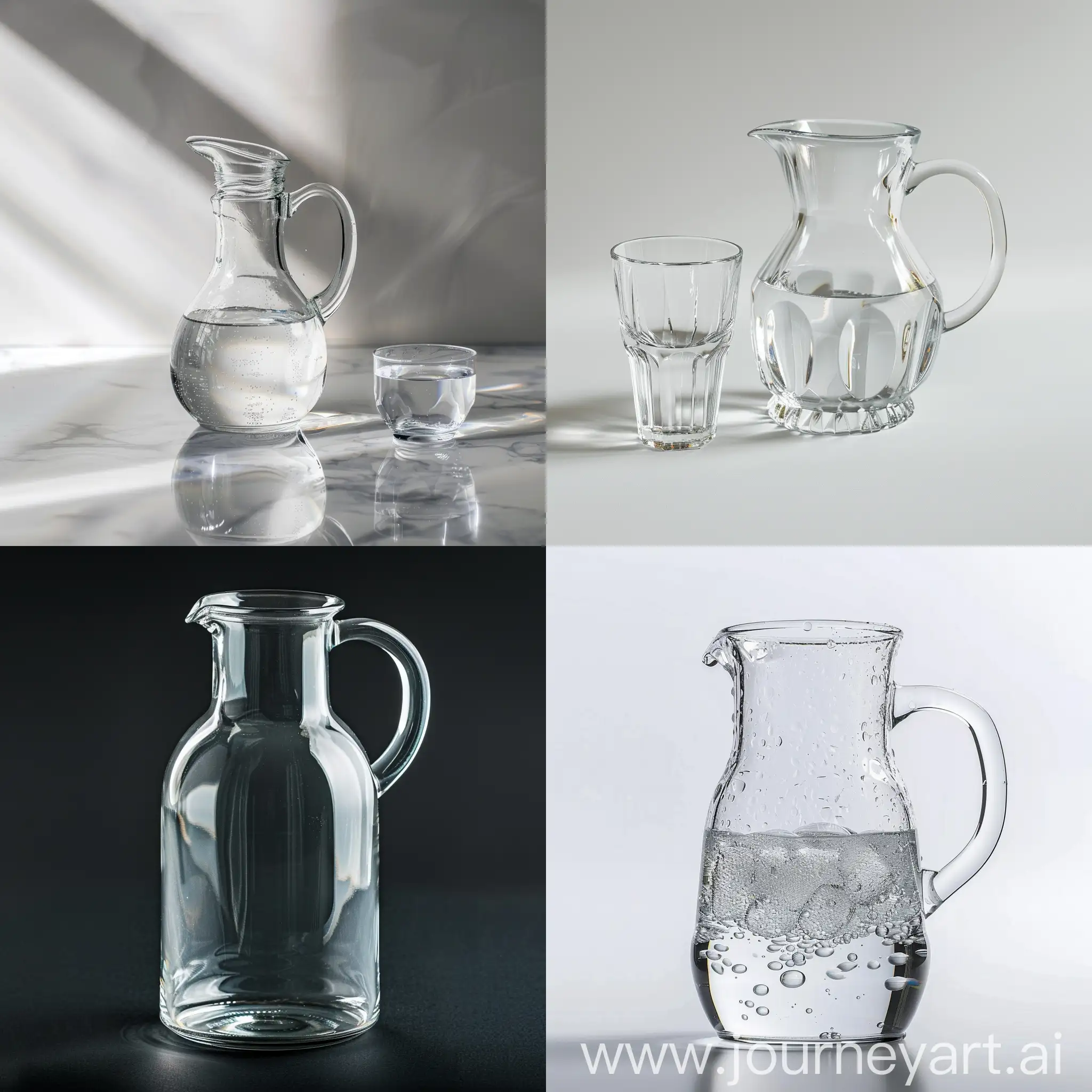 Crystal-Clear-Water-Display-in-Glass-Bottle-and-Pitcher