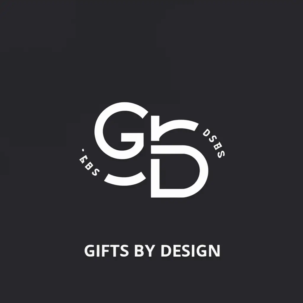 a logo design,with the text "GiftsByDesign", main symbol:a logo design,with the text "GiftsByDesign", main symbol:symbol of logo should be the first letter of "G" and First letter of "D". Where " G & D" should incorporate together, the logo should be minimalistic flat vector logo.,Minimalistic,clear background,Minimalistic,clear background